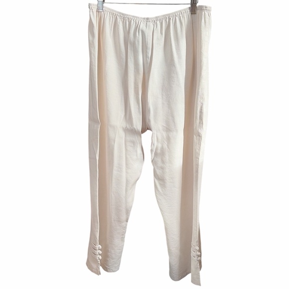 NWT Citron Sant Monica White Linen - Silk Blend Pants - Picture 3 of 8